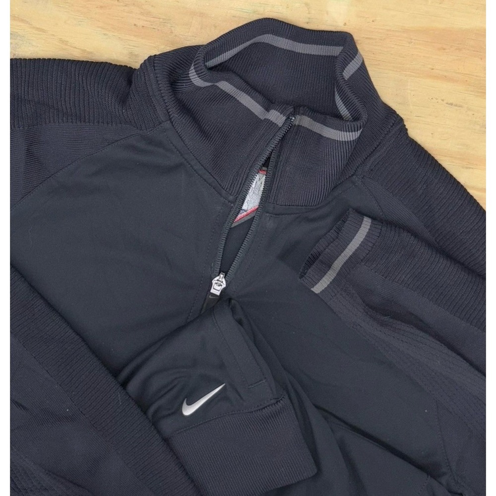 MLB Network Nike Golf Tour Performance Full Zip Jacket Dri Fit Black Mens Large